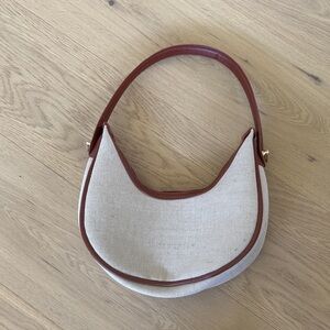 Suzy Shier Cream and Brown Hobo Bag